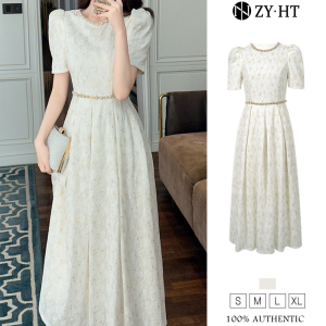 ZYHT EraVogue Womens Dresses White Dresses Puff Sleeve Dresses A-Shape Dress Work Dress Hiso Dress Vintage Dress Dress Evening Dress 40560