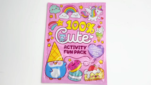 100% Cute Activity Book Fun Pack With Colour Pencils & 50+ Stickers For Kids