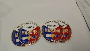 PINOY Car Emblem Zinc Alloy 3 Inches Mason Badge   | Brotherly Love Relief Truth Aski   | Automotive Exterior Accessories Emblems   | Car Exterior Decoration