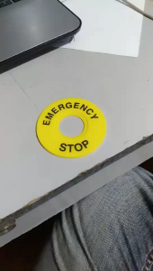 10pcs Emergency Stop Caution Sign Name Plate 60 mm/22 mm