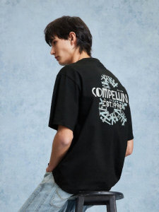 Jack Jones | Heavyweight Pure Cotton Logo Embroidery Color-block Printed Mens T-shirt