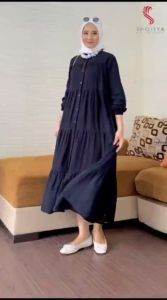 YOFITA GAMIS MIDI WANITA KEKINIAN POLOS BAHAN RAYON TWILL