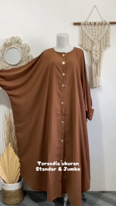 Hafsha Abaya Kaftan Jumbo Model Batwing Gamis Raya Lebaran Trendy Wanita Dewasa Simple Terbaru 2025