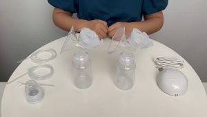 Mocababy Double Bottle Electric Breast Pump Set Free Milk Bag Breast Pump Large Automatic Massage Postpartum Breast Pump Breastmilk Supporter RH228