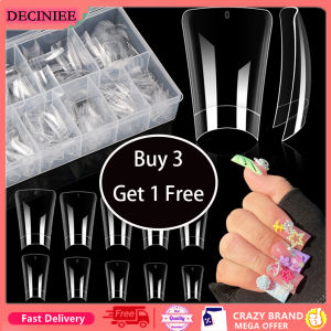 DECINIEE 500PCS Duck Nail Tips for Acrylic Nails Professional 10 Sizes Half Cover Clear Nail Tips For Extensions Home DIY Nail Art Manicure Salon Supplies Y2K-[Buy 3 Get 1]