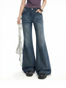 Unifree | Vintage High Waisted Flared Jeans Women Slim