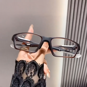 MENSPE แว่นตาสำหรับผู้ชายและผู้หญิง แว่นตาป้องกันแสงสีฟ้าแบบไม่มีใบสั่งยา แว่นตา TR90 แบบแบน กันลื่น เปลี่ยนสีตามอุณหภูมิ แว่นกีฬากลางแจ้ง แว่นตาแฟชั่นสำหรับผู้ชาย