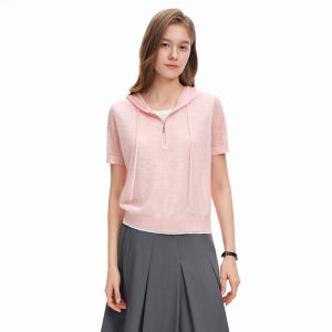 DUSHU | Layered Hoodie Short Sleeve Top for Summer