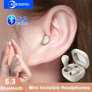 Kebidumei | Mini Headphones Invisible Bluetooth 5.3 Earphones TWS Wireless In-ear Headsets HIFI Stereo Noise Reduction Earbuds For iPhone