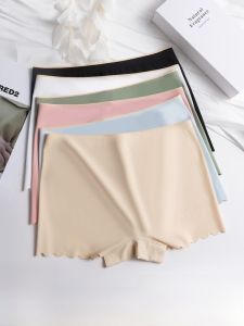 MiiOW | High Waist Ice Silk Seamless Womens Briefs Breathable Antibacterial Comfortable Underwear Youth Pure Color Safety Pants