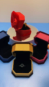 Kotak Cincin Singel Couple / Ring Box / Tempat Cincin Persegi bludru dengan Pita