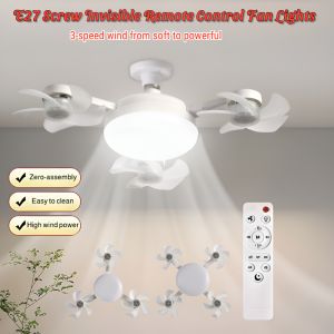 Remote Control Fan Light Low Noise High Wind Power Electric Fan Light Detachable Dimmable Brightness Ceiling Light Home Living 风扇灯