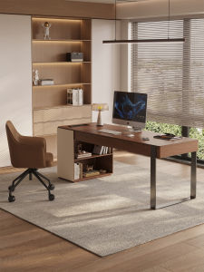 Luxurious Modern Walnut Wood Minimalist Computer Desk