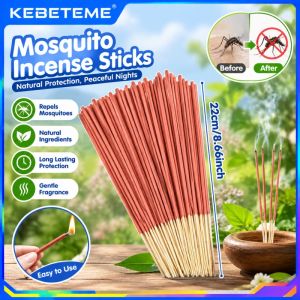 KEBETEME Natural Aromatherapy Incense Sticks 22cm Smokeless Fragrant Sticks For Sleep Aid Air Freshener Mosquito Repellent Lemon Grass Lavender Home Decoration