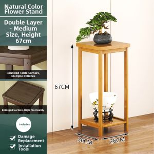 QIMUDAO | Bamboo Multi-layer Flower Shelf For Indoor Living Room