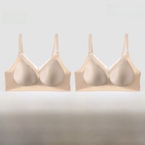 MiiOW | เสื้อชั้นในลูกไม้ไหมน้ำแข็งไร้โครงสำหรับผู้หญิง ทรงเกาะอก ป้องกันการหย่อนคล้อย ฤดูร้อน 2025 ไร้โครง ขอบลูกไม้ เสื้อชั้นในเนื้อนุ่มสบาย