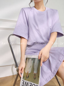 PlumJan | Đầm Hai Mảnh Giả Pleated Màu Tím Pháp Sang Trọng và Thời Trang