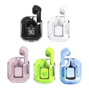 Wireless Headphones Transparent In-Ear Earphone LED Power Digital Display Bluetooth-compatible 5.3 for Music Gaming Sports