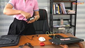 Dụng cụ quấn gọn dây cáp sạc laptop - tai nghe da bò thật nút bóp đồng tùy chỉnh