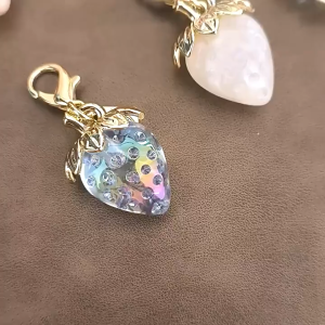 Laser Strawberry Keychain Bag Keychain Pendant Crystal Strawberry Pendant