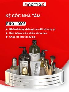 Kệ để đồ Enomax phòng tắm nhà tắm đa năng dán tường. Chất liệu nhôm hàng không chống gỉ sét bảo hành 10 năm