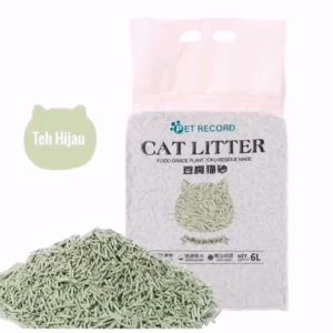 PET RECORD Soya Tofu Cat Litter Pasir Kucing Wangi Gumpal 6 Liter