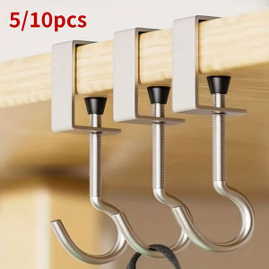 5/10pcs Desktop Hook Universal Adjustable No Need to Drill Holes Portable Table Edge Hook Hanging Backpack Headphones