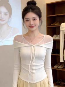 GUZILIAN | Korean Style Long Sleeve T-Shirt Spring Blouse