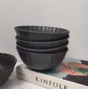 ถ้วย ถ้วยเซรามิค 6 นิ้ว แพ็ค 6 แถม 1 ถ้วยแกง สไตล์มินิมอล