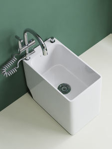 New Product Extremely Narrow Mop Pool Wash Mop Pool Slot Ceramic Floor Balcony For Home Small Size Bathroom Geobasin Vertical