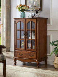 Solid Wood Double-door Wine Cabinet
