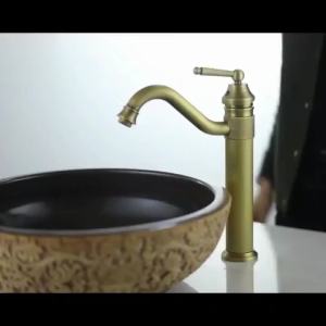 Vòi Chậu Rửa Xoay 360 Độ Trong Phòng Tắm Vòi Chậu Rửa Có Tay Cầm Đơn Máy Trộn Nước Nóng Lạnh Cần Cẩu Gắn Sàn Kim Loại EL5002