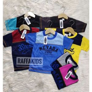 Baju Kids 30Ribu Dapat 3 Pcs Kaos Anak Motif Cowok/Cewek Poliester Usia 1-12 Tahun Katun Tebal