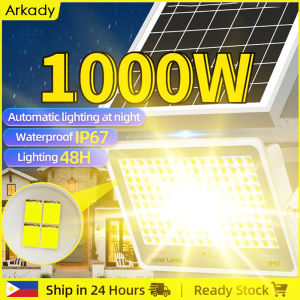 Arkady  1000W Solar Light Outdoor Waterproof Indoor Flood Garden Light Street Lamp With Pan
