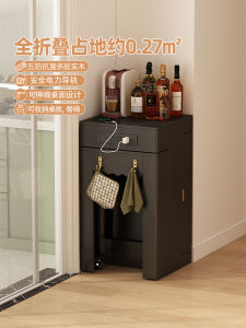 Retro American Expandable Dining Table Multi-Functional Solid Wood Black Hidden Wall Mounted Home Furniture Kitchen Table