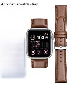 FUDIEN | Leather Wristband For Apple Watch Ultra Mens Womens Breathable Top Grain Leather Watch Strap Compatible With iWatch 10/9/8/7/6/5