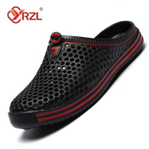 YRZL Mens Sandals Light EVA Summer Casual Shoes Hole Shoes Clogs Lovers Home Garden Outdoor Big Size 45 Male Beach Flat Slippers