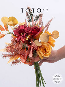 JOJOS L. PD Rake Autumn Color Series Artificial Flowers Handheld Decorative Flowers Fake Flowers Modern Minimalist Style Home Decor