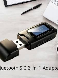 Bluetooth5.0 Audio Transmitter Receiver With LCD Screen USB Power 3.5MM AUX RCA Adapter For Car TV PC Speaker Headset