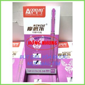 [ Mới] 12 Cây Bút Gel Tím Xóa Được GP-3176 Hộp 12 Cây Bút Gel Thân Bút Dễ Thương Màu Sắc Tươi Tắn