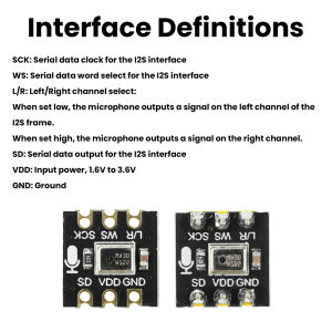 diymore | MS4030 Omnidirectional MEMS Microphone Module High Precision 24Bit I2S Output Compatible with INMP441 for Smart Home ESP32