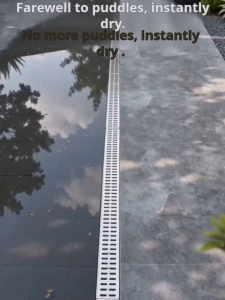 Heavy Duty Resin Drain Channel Stainless Steel Cover Trench Drain for Driveway Garage Yard