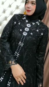 Zallia Dress Outer Ceruty Mix Brukat Gamis Wanita Model Terbaru 2025 Remaja Dress Wanita Kondangan