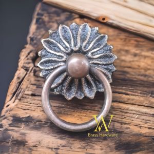 Tarikan Laci Tarikan Lemari Kuningan Motif Lerek Antik 4 cm 1 Pcs