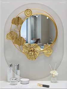 4 Styles European Modern Style Gold Decoration Mirror Wall Hanging Background Wall Mirror