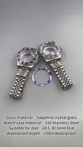 40mm pvd Rose Gold Watch Case With Magnifying Glas Sapphire for Seiko NH35 NH36 NH34 8215 Eta2824 PT5000 Movement SUB GMT YACHT