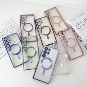 Luxury Plating for Magsafe Magnetic Wireless Charging Case for Samsung Galaxy S24 S23 S22 S21 S20 FE Plus Note 10 20 Ultra Cover