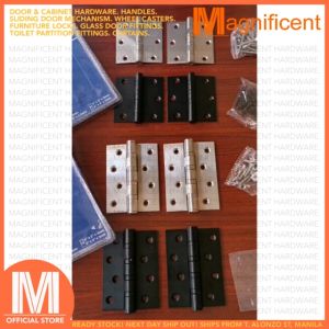Bucci 4 x 4 x 3mm Stainless Steel / Black Series 304 Heavy Duty Ball Bearing Loose Pin Door Hinges (1 pair)