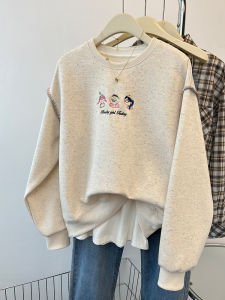 Korean Style Shell Edge round Neck Sweatshirt Womens Early Autumn Spring Season 2025 New Design Small Audience Hatless Top