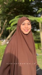 Sumayya | Hijab Instan Bergo Non Pet Tali Premium Khimar Jilbab Syari Jumbo Wolfis Syaree Fashion